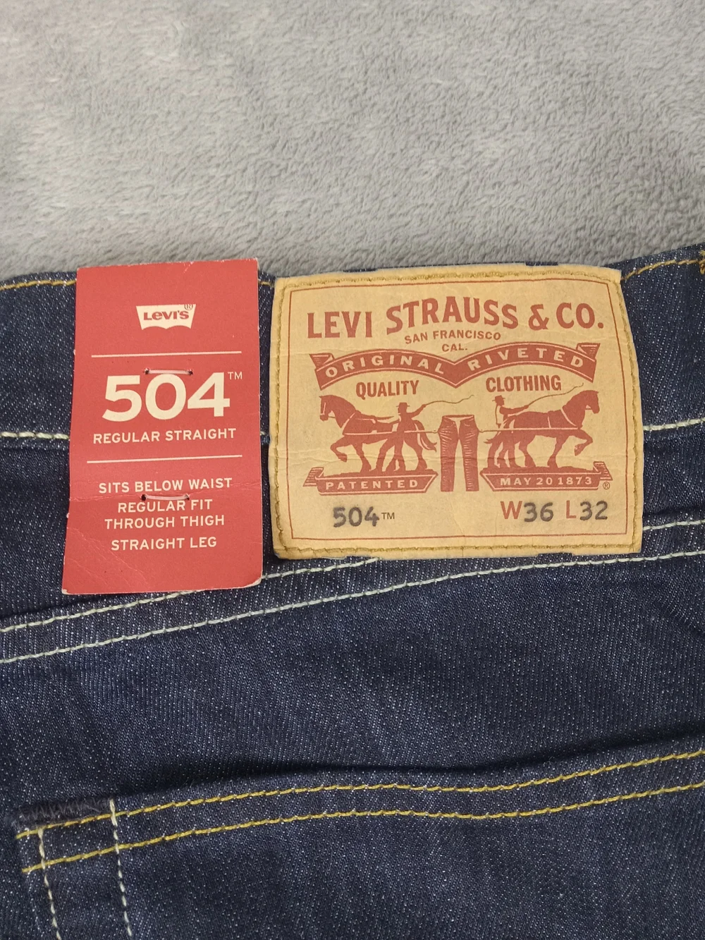 Levi's 504 Men's Straight Leg Dark Indigo Jeans Size 36x32 NWT